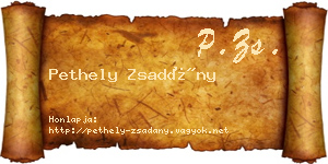 Pethely Zsadány névjegykártya